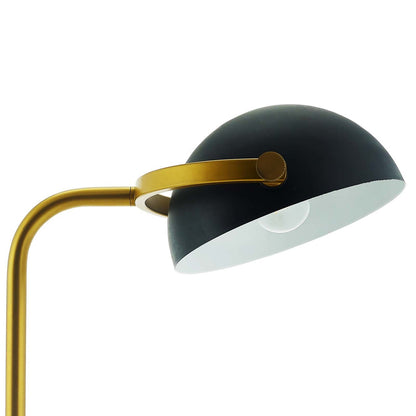Convey Bronze and White Marble Floor Lamp, Metal Steel, Black Gold 15684