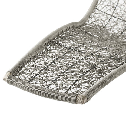 Landscape Hanging Chaise Lounge Outdoor Patio Swing Chair, Rattan Wicker, Grey Gray 15184