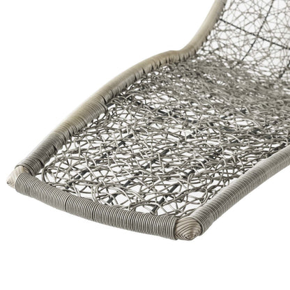 Landscape Hanging Chaise Lounge Outdoor Patio Swing Chair, Rattan Wicker, Blue Light Gray 15187