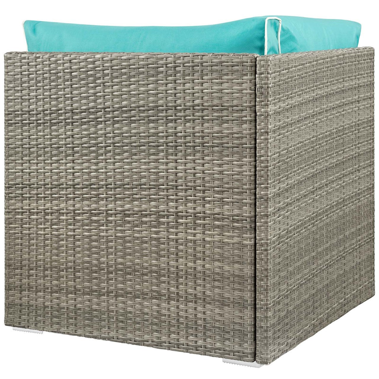 Repose Outdoor Patio Corner, Sunbrella Rattan Wicker, Blue Light Gray 13894