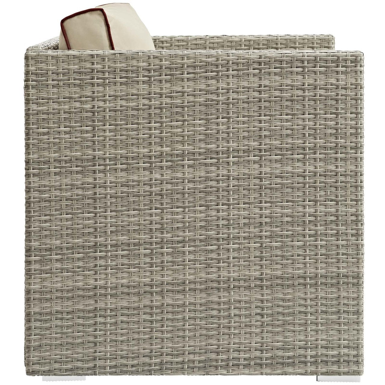 Repose Outdoor Patio Armchair, Sunbrella Rattan Wicker, Light Gray Beige 13906
