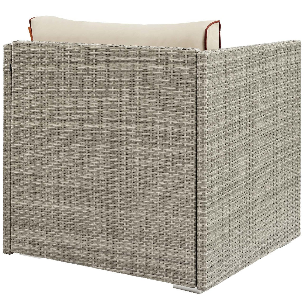 Repose Outdoor Patio Armchair, Sunbrella Rattan Wicker, Light Gray Beige 13906