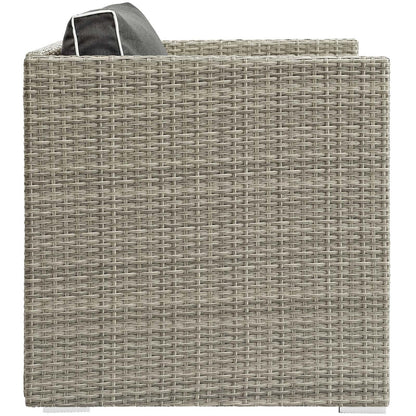 Repose Outdoor Patio Armchair, Sunbrella Rattan Wicker, Dark Grey Gray 13907