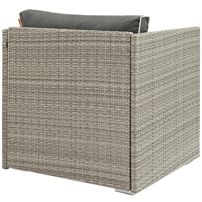 Repose Outdoor Patio Armchair, Sunbrella Rattan Wicker, Dark Grey Gray 13907