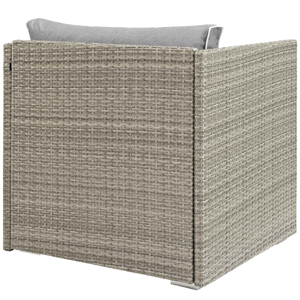 Repose Outdoor Patio Armchair, Sunbrella Rattan Wicker, Grey Gray 13908