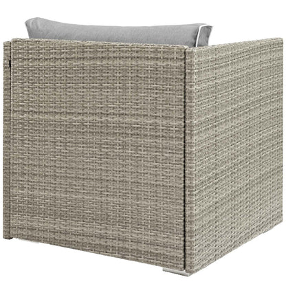 Repose Outdoor Patio Armchair, Sunbrella Rattan Wicker, Grey Gray 13908