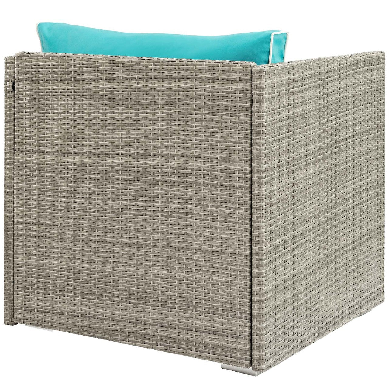 Repose Outdoor Patio Armchair, Sunbrella Rattan Wicker, Blue Light Gray 13910