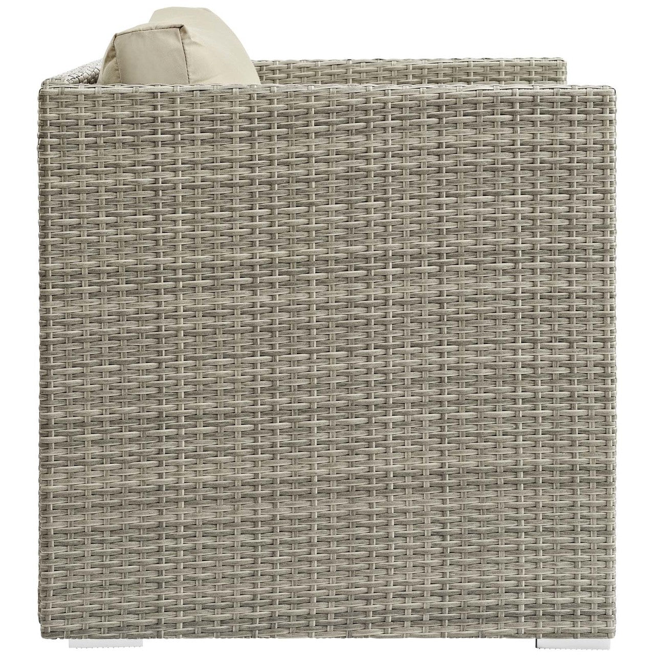Repose Sunbrella® Fabric Outdoor Patio Armchair, Sunbrella Rattan Wicker, Light Gray Beige 13912