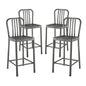 Clink Counter Stool Set of 4, Metal Steel, Silver 13922