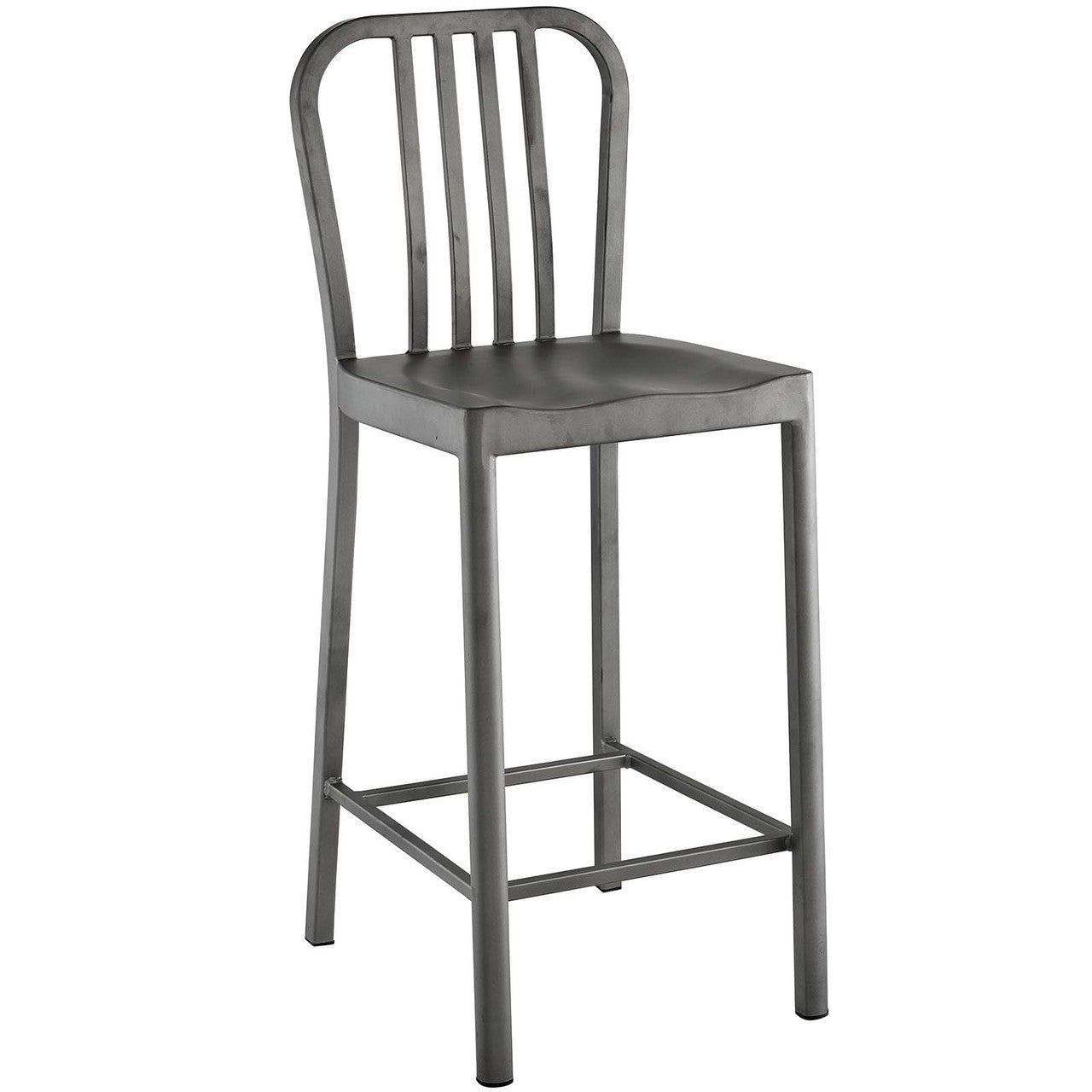 Clink Counter Stool Set of 4, Metal Steel, Silver 13922