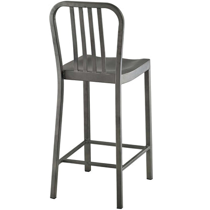 Clink Counter Stool Set of 4, Metal Steel, Silver 13922