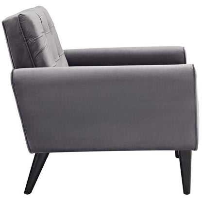 Delve Living Room Set Velvet Set of 2, Velvet Fabric, Grey Gray 13932