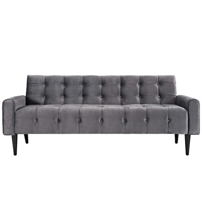 Delve Living Room Set Velvet Set of 2, Velvet Fabric, Grey Gray 13932