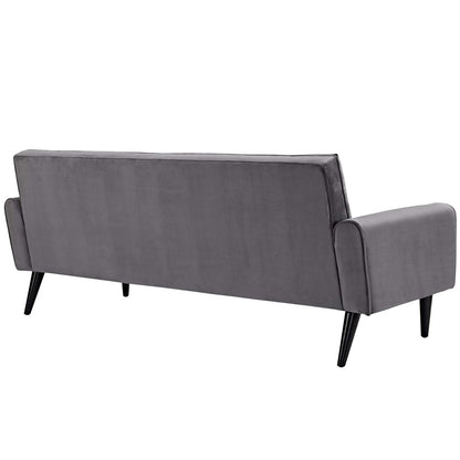 Delve Living Room Set Velvet Set of 2, Velvet Fabric, Grey Gray 13932
