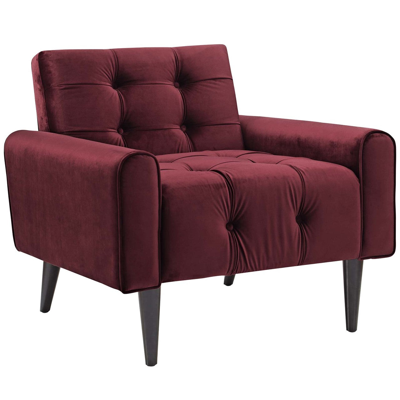 Delve Living Room Set Velvet Set of 2, Velvet Fabric, Red 13933
