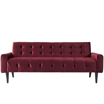 Delve Living Room Set Velvet Set of 2, Velvet Fabric, Red 13933
