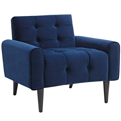 Delve Living Room Set Velvet Set of 2, Velvet Fabric, Navy Blue 13934