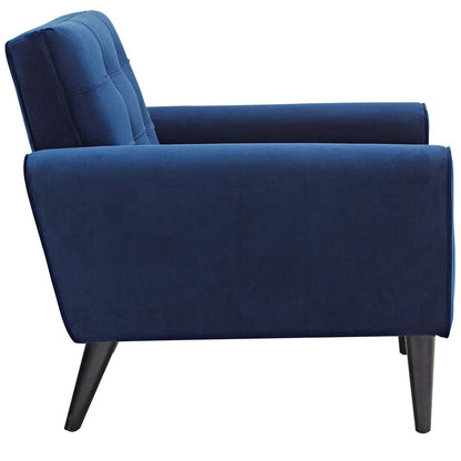 Delve Living Room Set Velvet Set of 2, Velvet Fabric, Navy Blue 13934