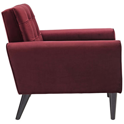 Delve Living Room Set Velvet Set of 3, Velvet Fabric, Red 13937