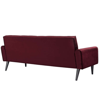 Delve Living Room Set Velvet Set of 3, Velvet Fabric, Red 13937