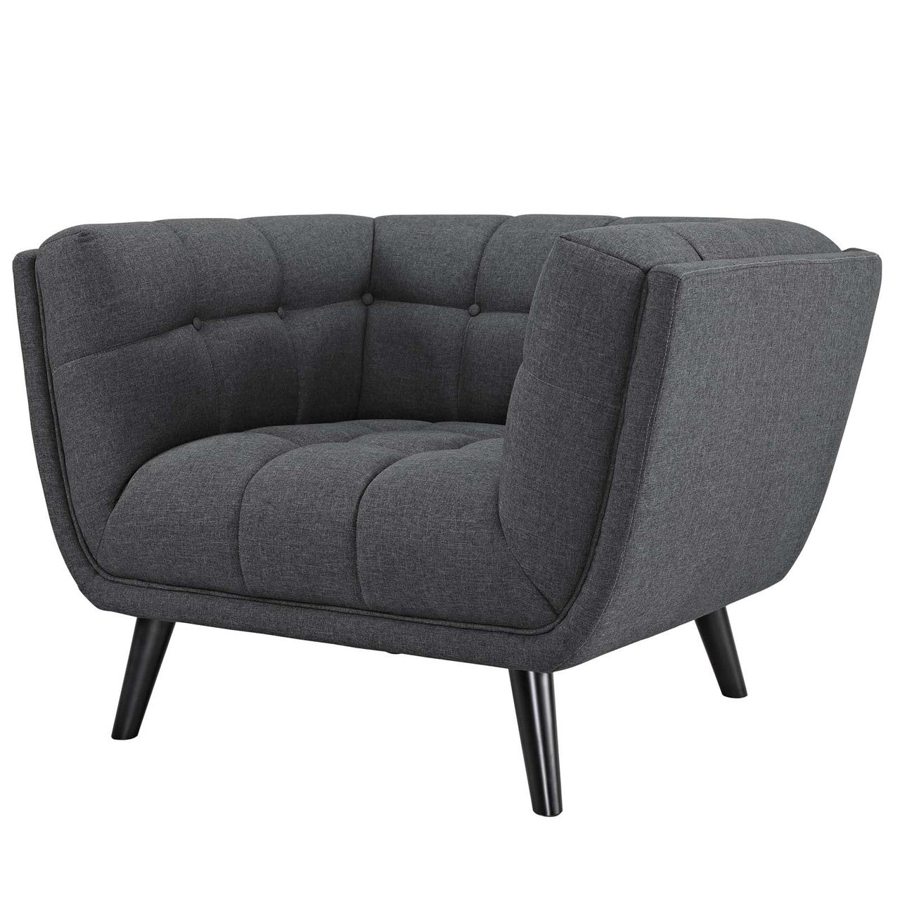 Bestow 2 Piece Upholstered Fabric Loveseat and Armchair Set, Fabric, Grey Gray 13942