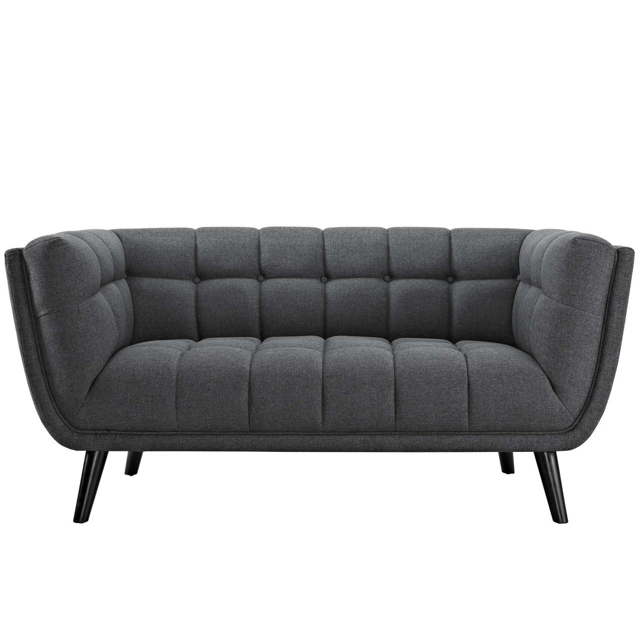 Bestow 2 Piece Upholstered Fabric Loveseat and Armchair Set, Fabric, Grey Gray 13942
