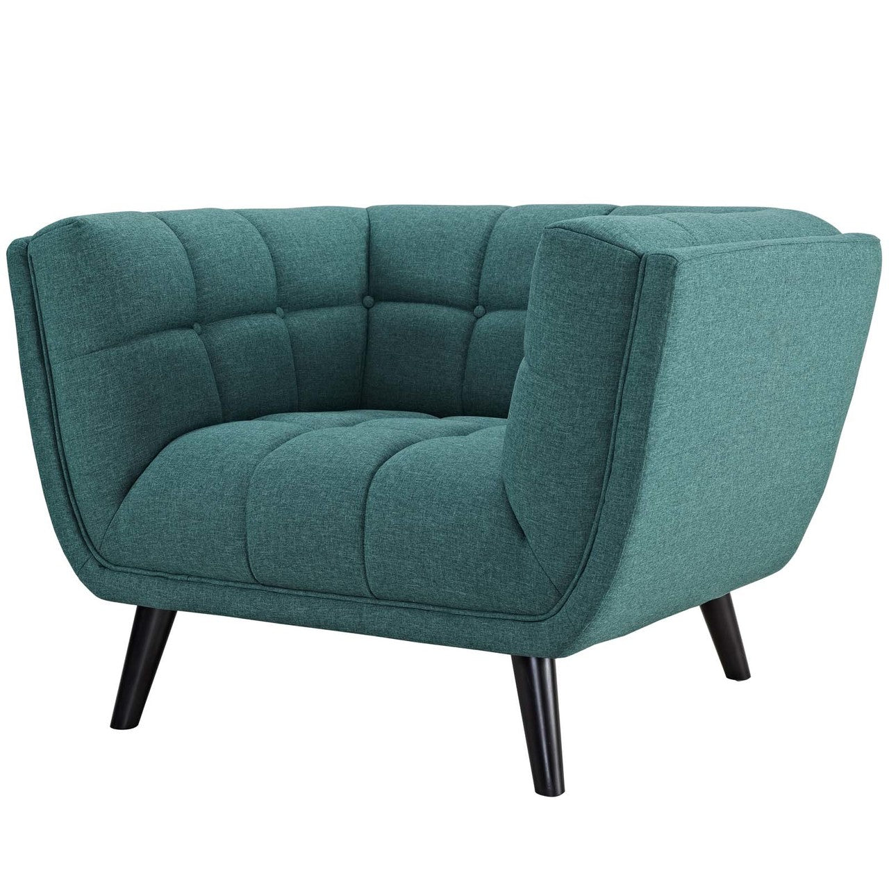 Bestow 2 Piece Upholstered Fabric Loveseat and Armchair Set, Fabric, Aqua Blue 13943