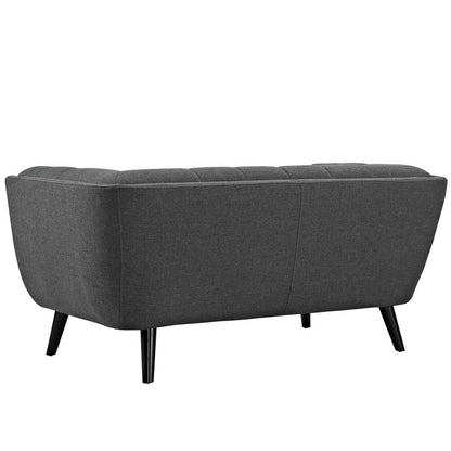 Bestow 3 Piece Upholstered Fabric Sofa Loveseat and Armchair Set, Fabric, Grey Gray 13948