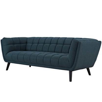 Bestow 2 Piece Upholstered Fabric Sofa and Loveseat Set, Fabric, Blue 13950