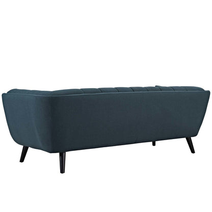 Bestow 2 Piece Upholstered Fabric Sofa and Loveseat Set, Fabric, Blue 13950