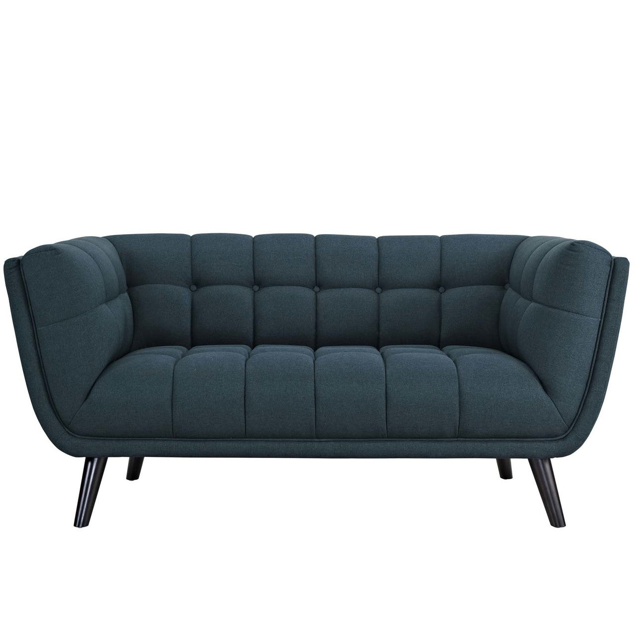 Bestow 2 Piece Upholstered Fabric Sofa and Loveseat Set, Fabric, Blue 13950