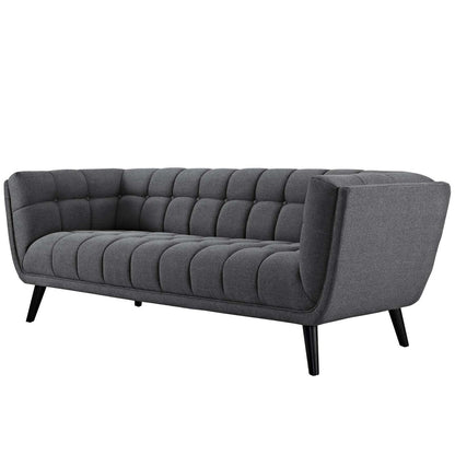 Bestow 2 Piece Upholstered Fabric Sofa and Loveseat Set, Fabric, Grey Gray 13951