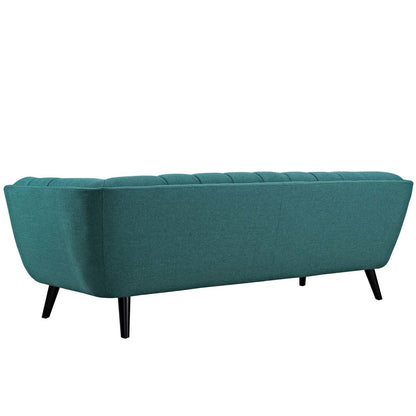Bestow 2 Piece Upholstered Fabric Sofa and Loveseat Set, Fabric, Aqua Blue 13952