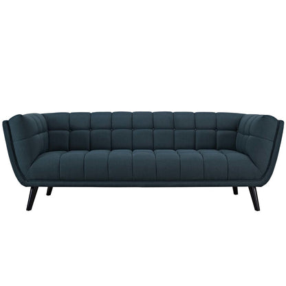 Bestow 3 Piece Upholstered Fabric Sofa and Armchair Set, Fabric, Blue 13956