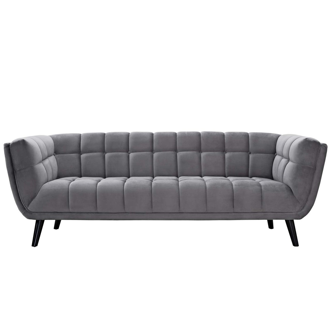 Bestow 2 Piece Velvet Sofa and Loveseat Set, Velvet Fabric, Grey Gray 13963