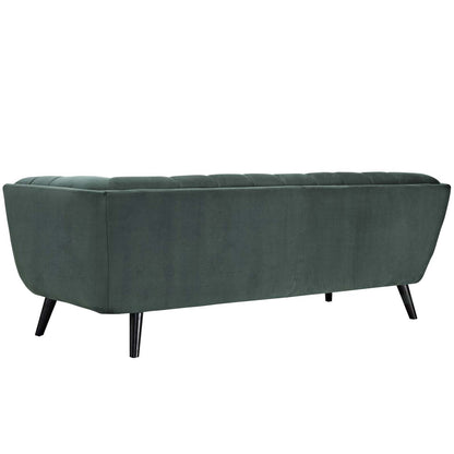 Bestow 3 Piece Velvet Sofa and Armchair Set, Velvet Fabric, Green 13968