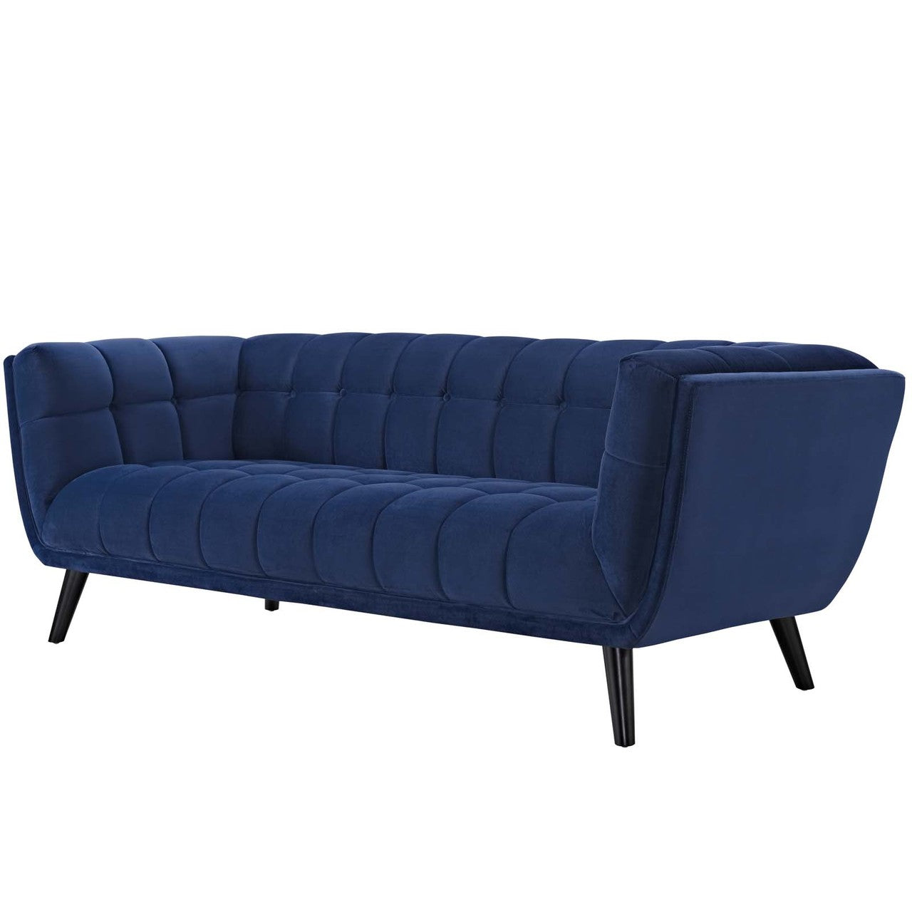 Bestow 3 Piece Velvet Sofa and Armchair Set, Velvet Fabric, Navy Blue 13970