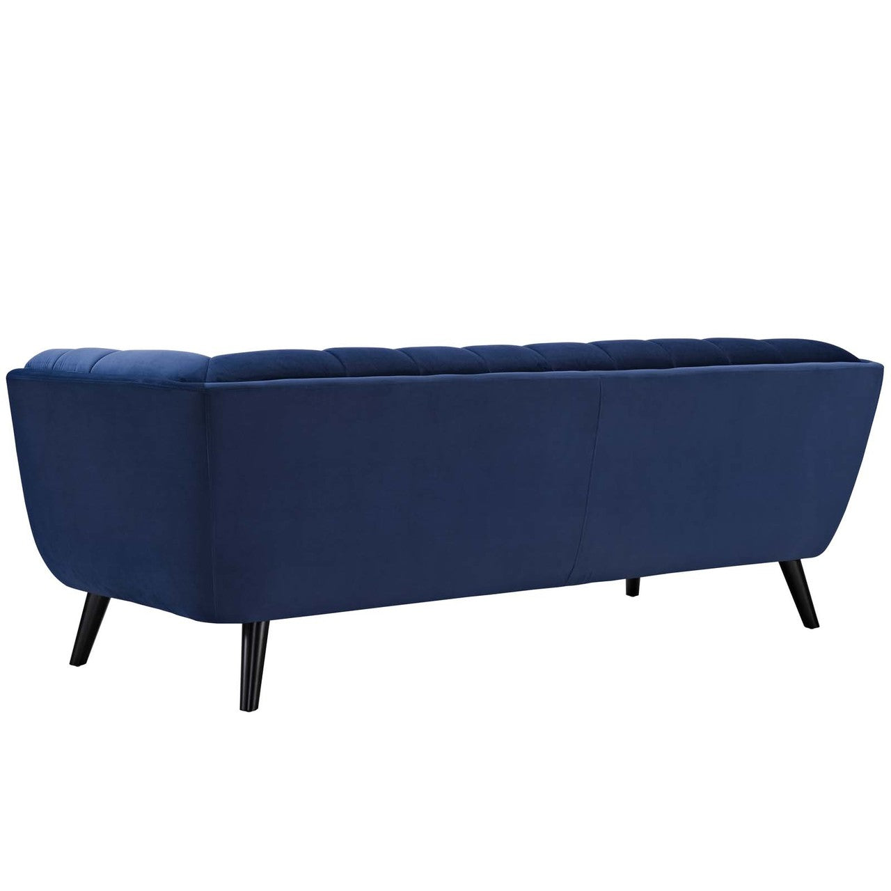 Bestow 3 Piece Velvet Sofa and Armchair Set, Velvet Fabric, Navy Blue 13970