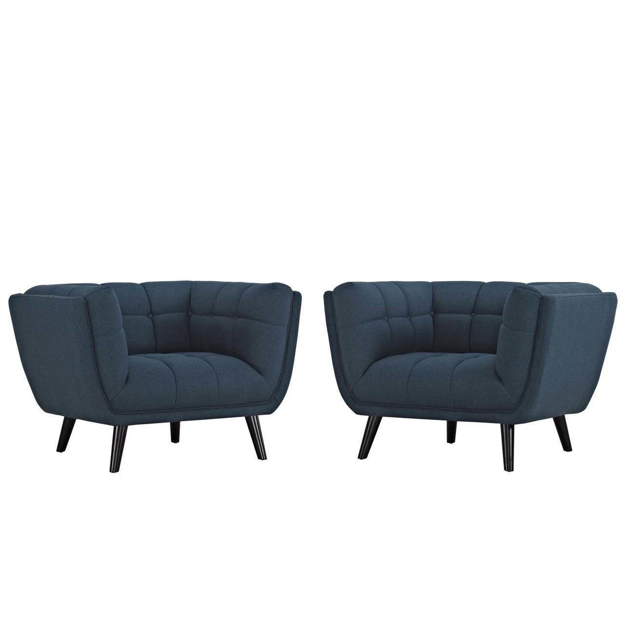 Bestow 2 Piece Upholstered Fabric Armchair Set, Fabric, Blue 13971
