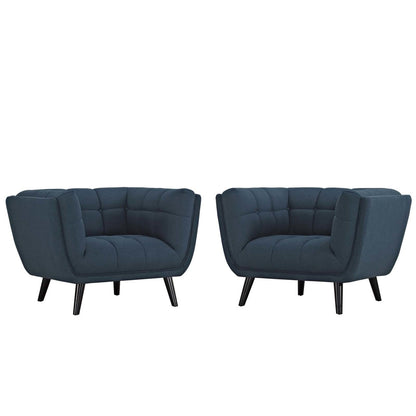 Bestow 2 Piece Upholstered Fabric Armchair Set, Fabric, Blue 13971