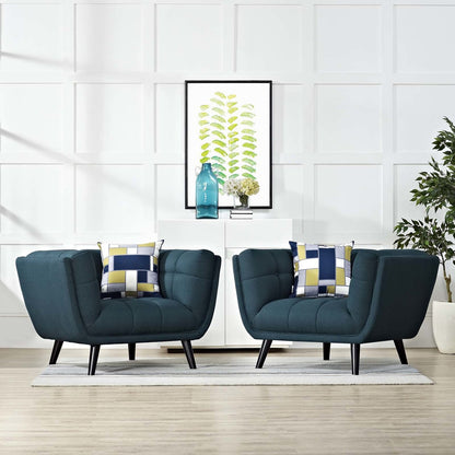 Bestow 2 Piece Upholstered Fabric Armchair Set, Fabric, Blue 13971