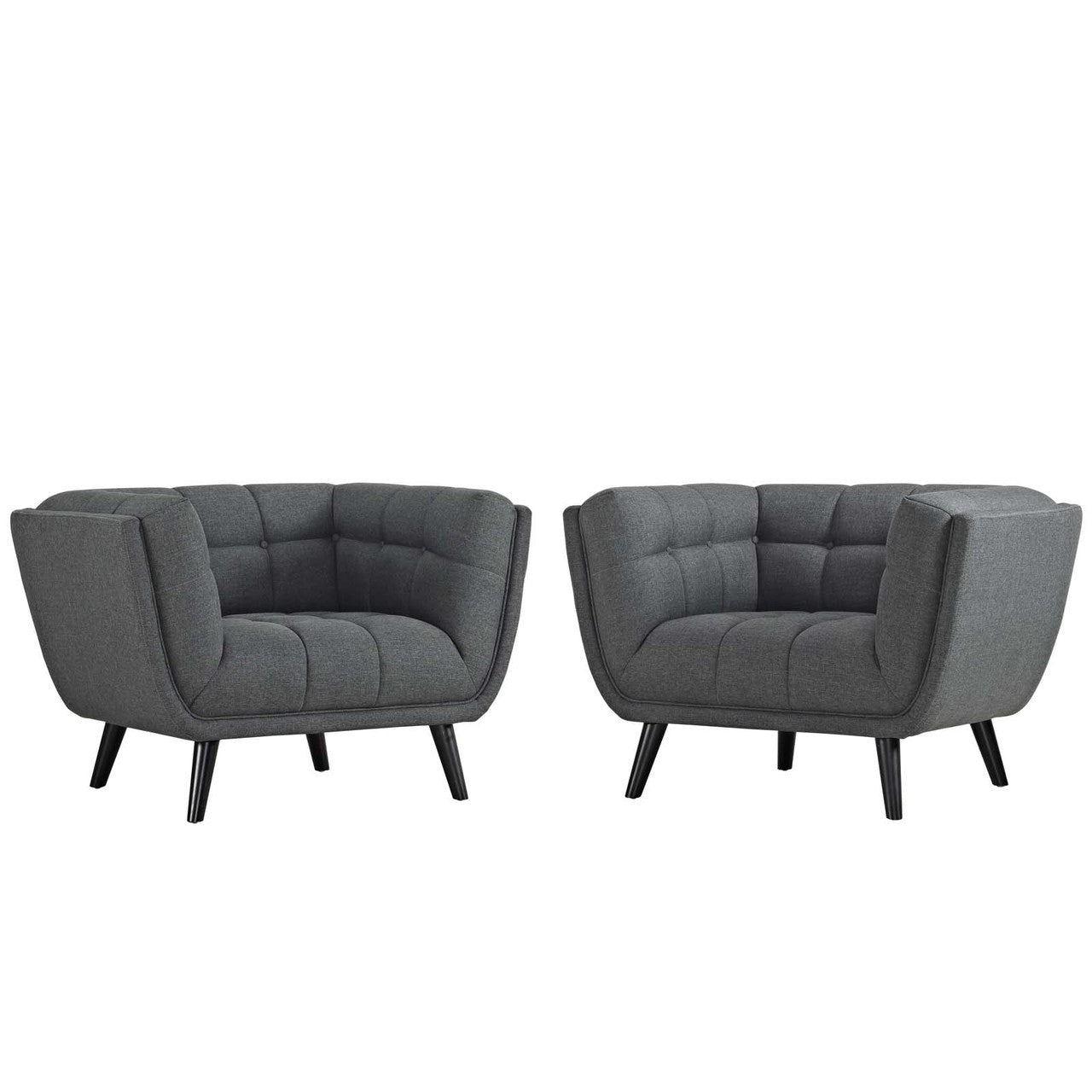 Bestow 2 Piece Upholstered Fabric Armchair Set, Fabric, Grey Gray 13972