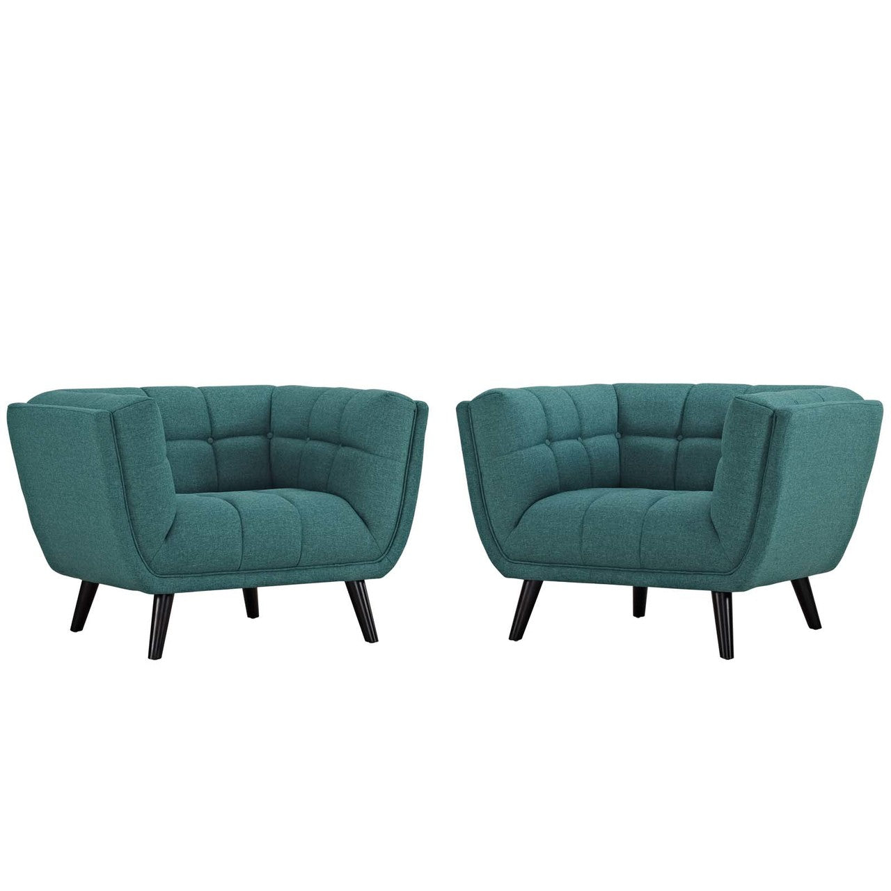 Bestow 2 Piece Upholstered Fabric Armchair Set, Fabric, Aqua Blue 13973