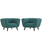 Bestow 2 Piece Upholstered Fabric Armchair Set, Fabric, Aqua Blue 13973