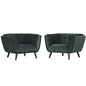 Bestow 2 Piece Velvet Armchair Set, Velvet Fabric, Green 13974