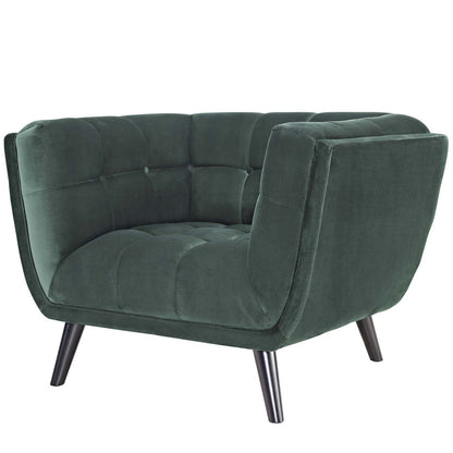 Bestow 2 Piece Velvet Armchair Set, Velvet Fabric, Green 13974