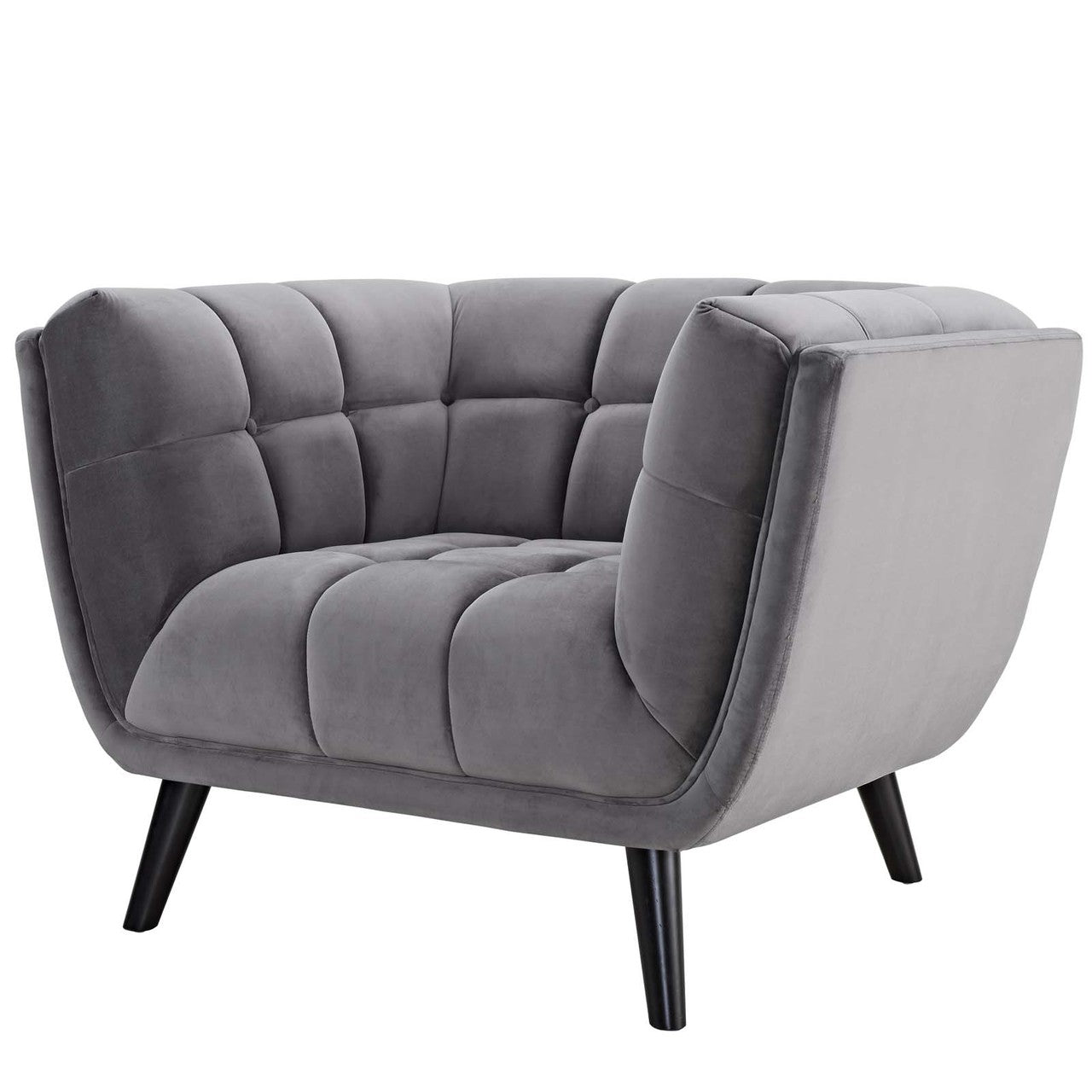 Bestow 2 Piece Velvet Armchair Set, Velvet Fabric, Grey Gray 13975