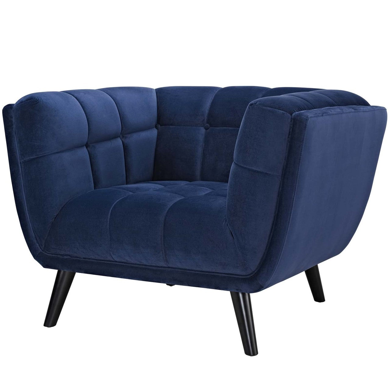 Bestow 2 Piece Velvet Armchair Set, Velvet Fabric, Navy Blue 13976