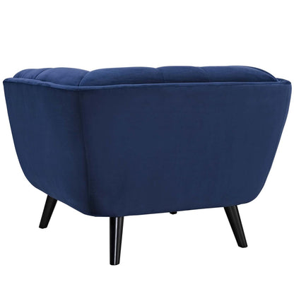 Bestow 2 Piece Velvet Armchair Set, Velvet Fabric, Navy Blue 13976