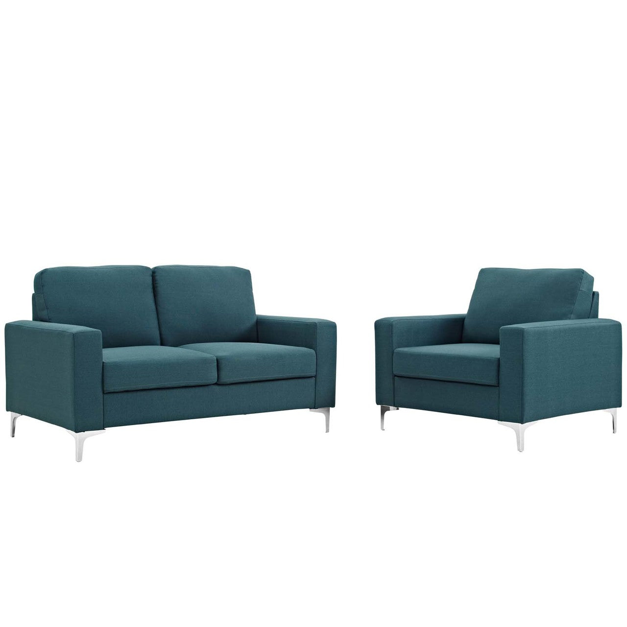 Allure 2 Piece Sofa and Armchair Set, Fabric, Blue 13977